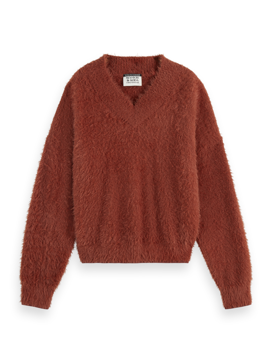 FLUFFY V-NECK RELAXED PULLOVER