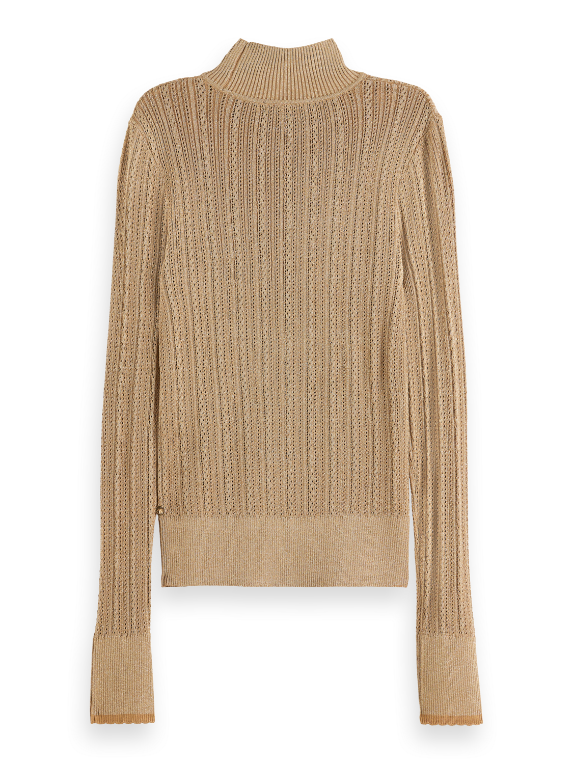 METALLIC POINTELLE FITTED PULLOVER