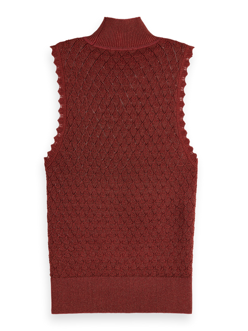 METALLIC POINTELLE KNITTED TANK