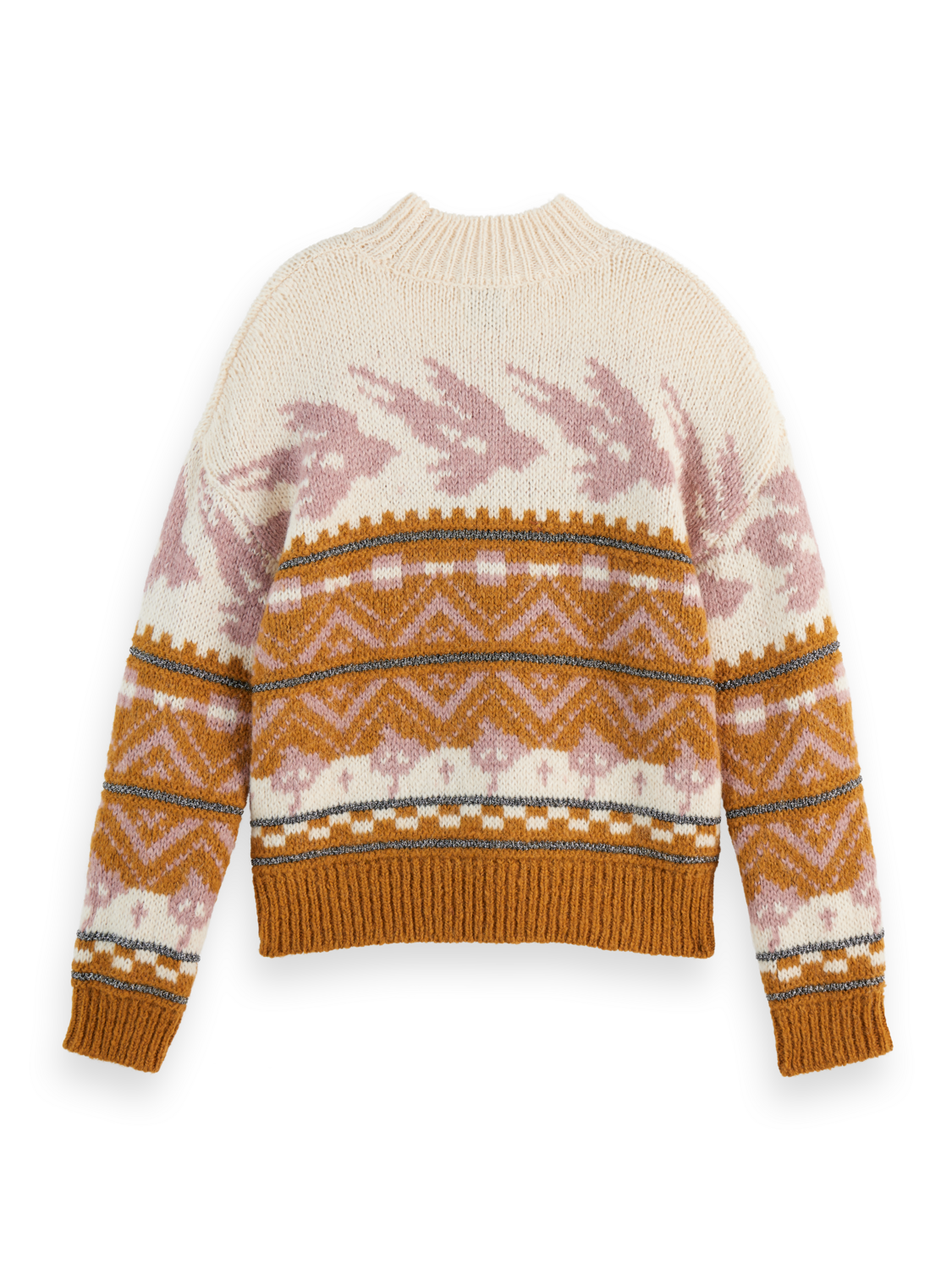METALLIC FAIR ISLE PULLOVER