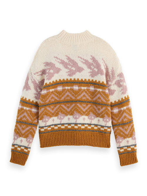 METALLIC FAIR ISLE PULLOVER