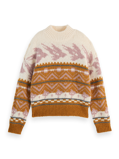 METALLIC FAIR ISLE PULLOVER