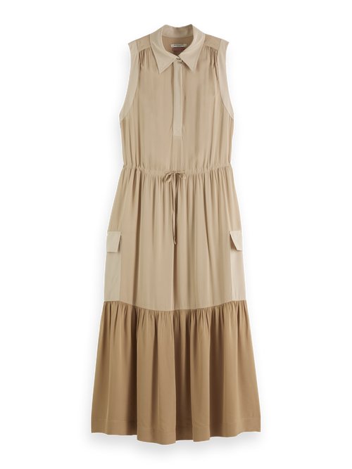 Fließendes Maxi-Utility-Kleid