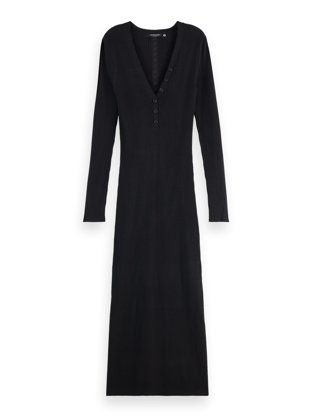 RIBBED KNITTED MIDI DRESS