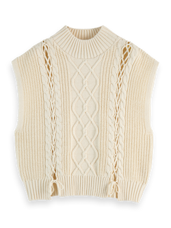 CABLE STITCH FUNNEL NECK SPENCER