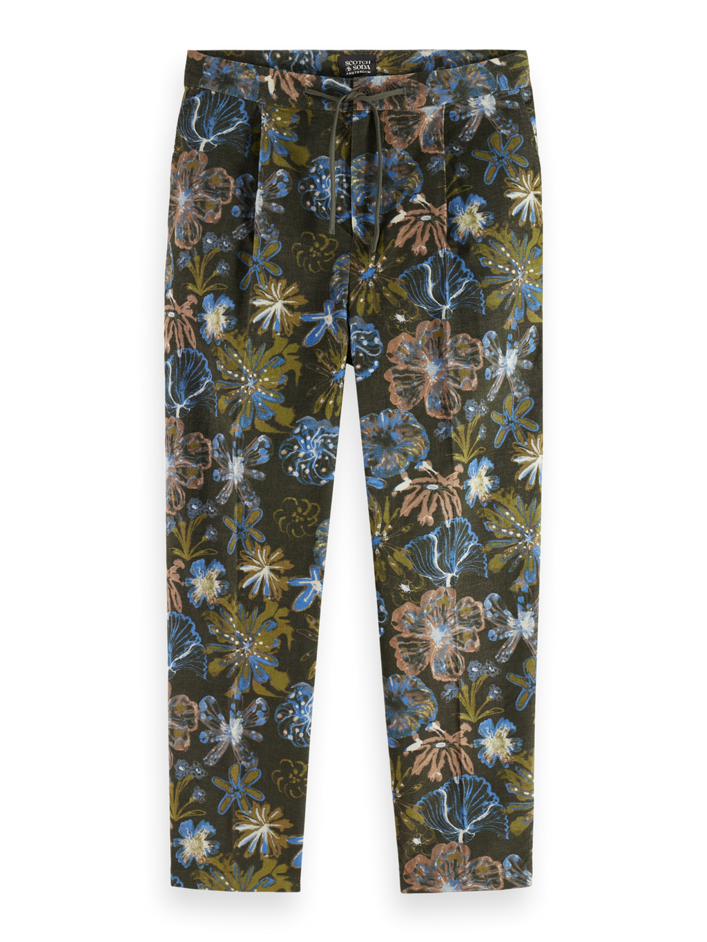 PLEATED LOOSE TAPERED  PRINTED VELVET JOGGER