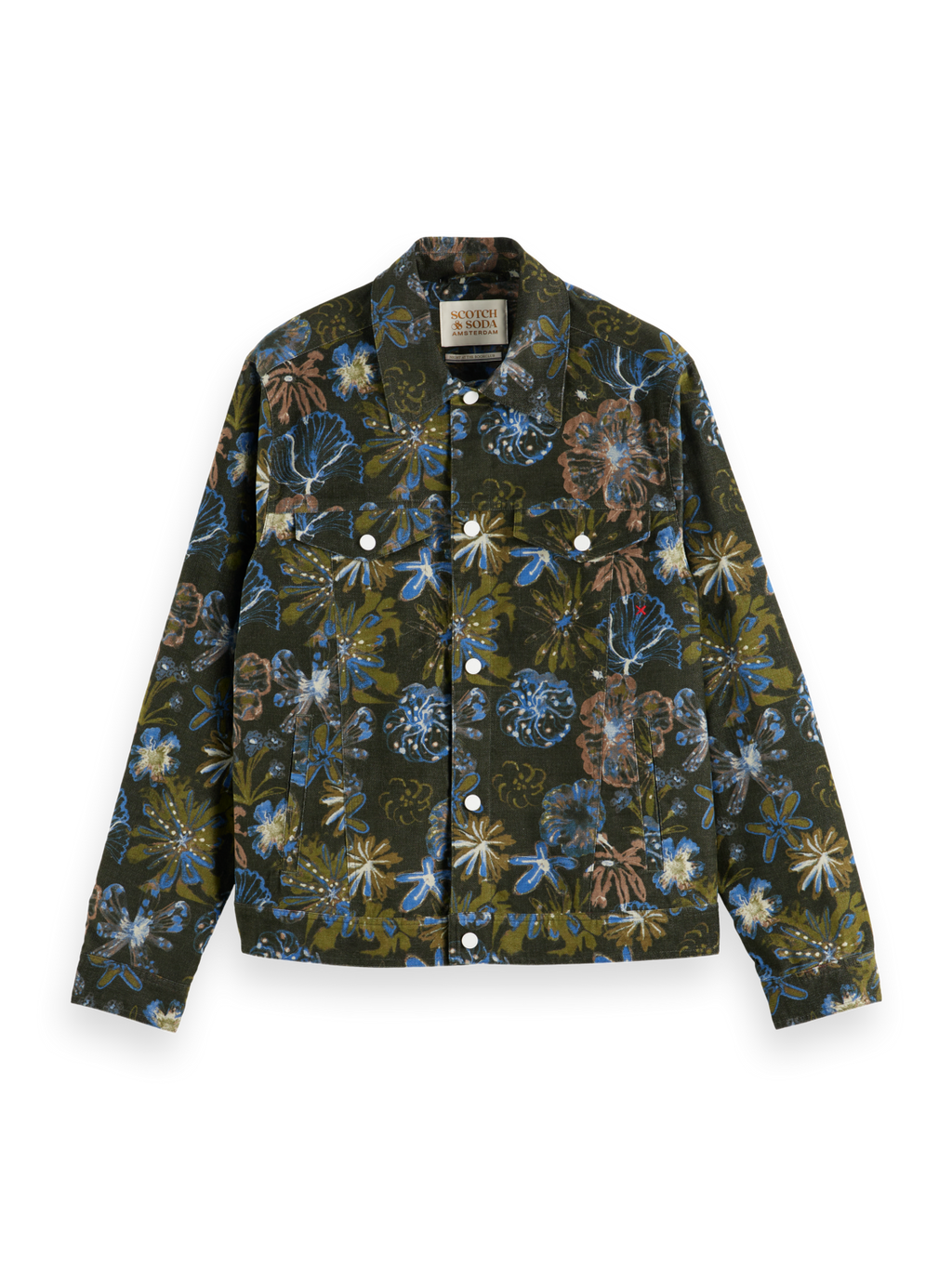 PRINTED VELVET TRUCKER JACKET