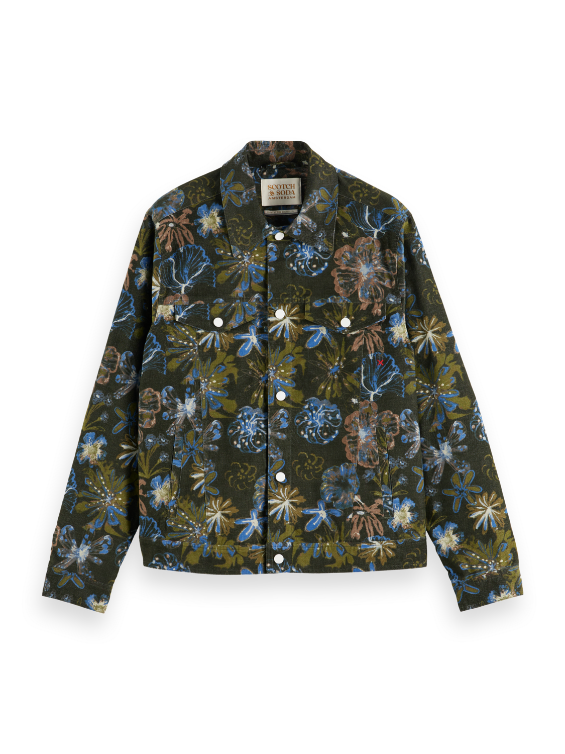 PRINTED VELVET TRUCKER JACKET