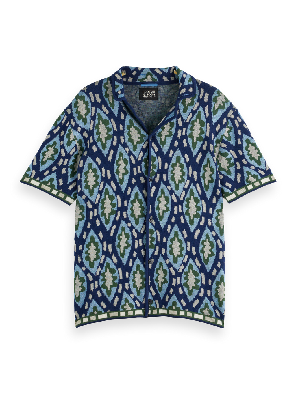 JACQUARD KNITTED SHORT-SLEEVED SHIRT