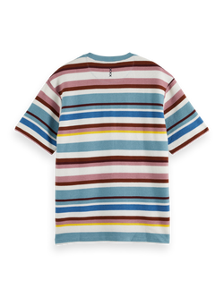 RELAXED FIT TEXTURED STRIPED T-SHIRT