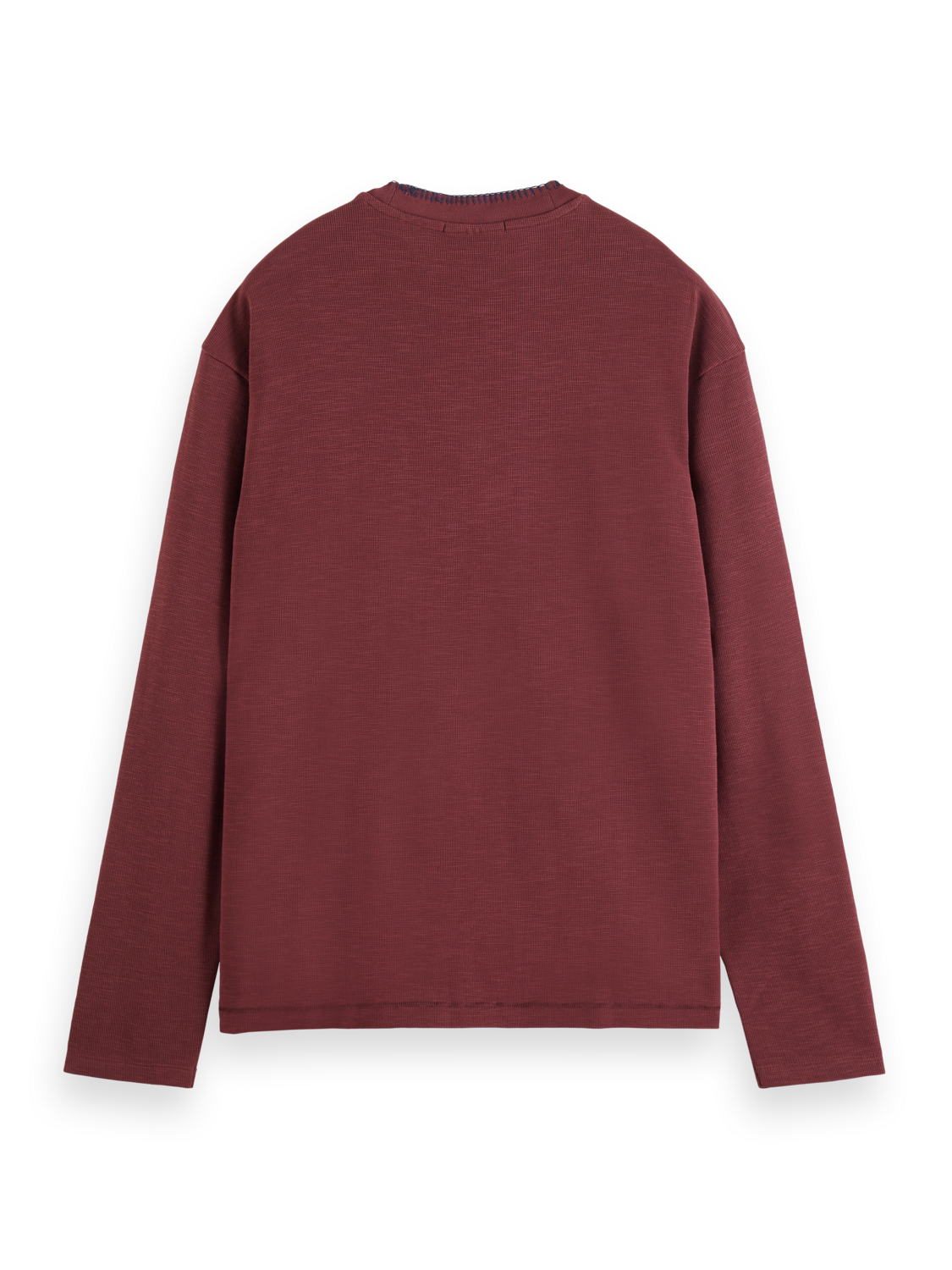 RELAXED FIT BLANKET STITCH SLUB LONGSLEEVE T-SHIRT