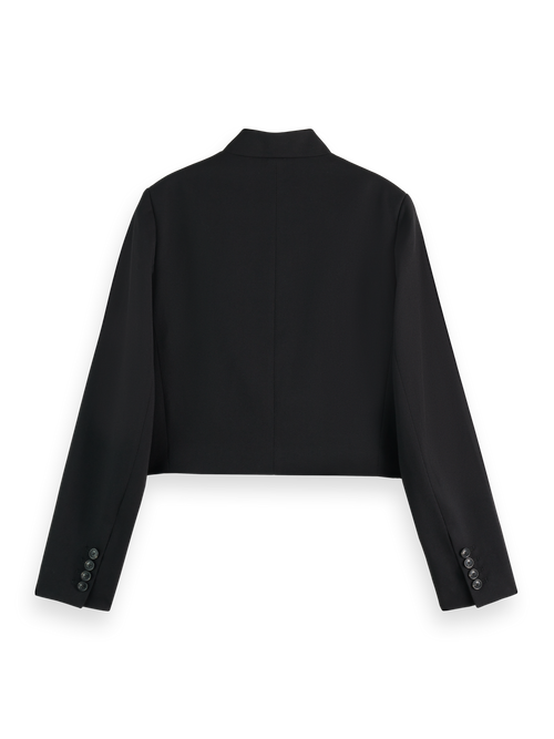 CROPPED TAILORED GABARDINE BLAZER