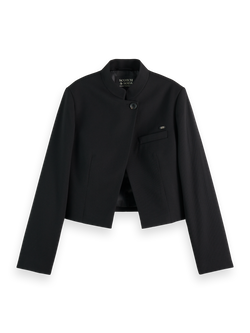 CROPPED TAILORED GABARDINE BLAZER