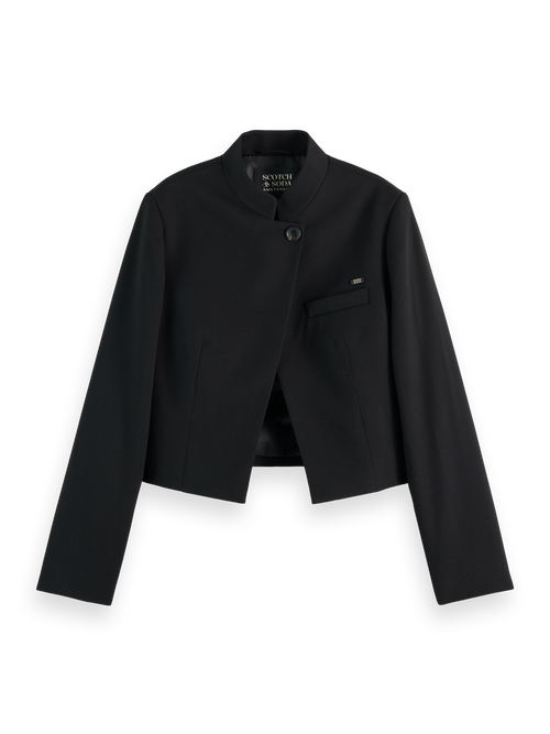 CROPPED TAILORED GABARDINE BLAZER