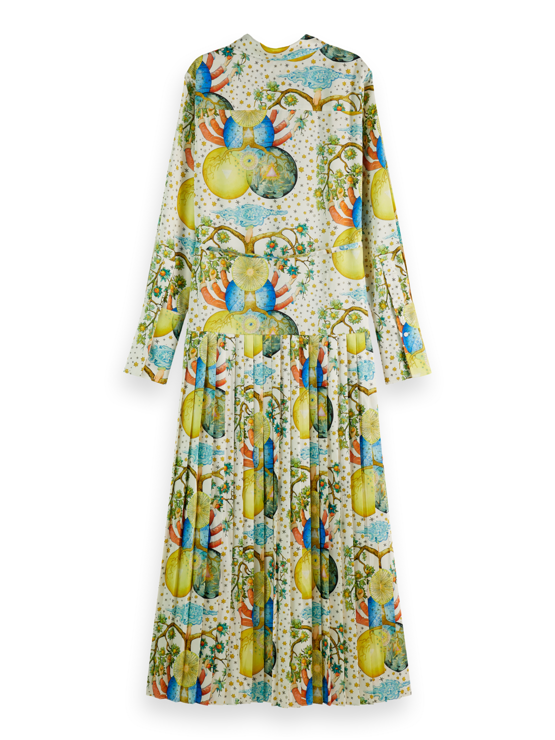 MAXI PLEATED DRESS EMBASSY PRINT