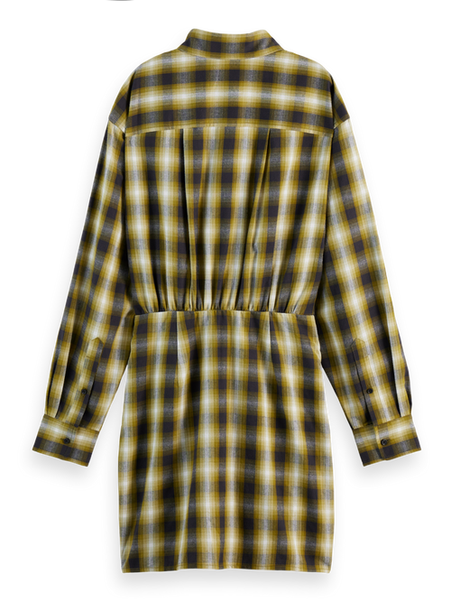 FLANNEL MINI WRAP DRESS