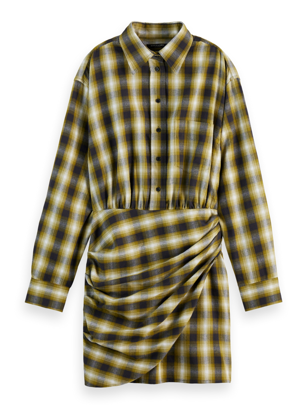 FLANNEL MINI WRAP DRESS