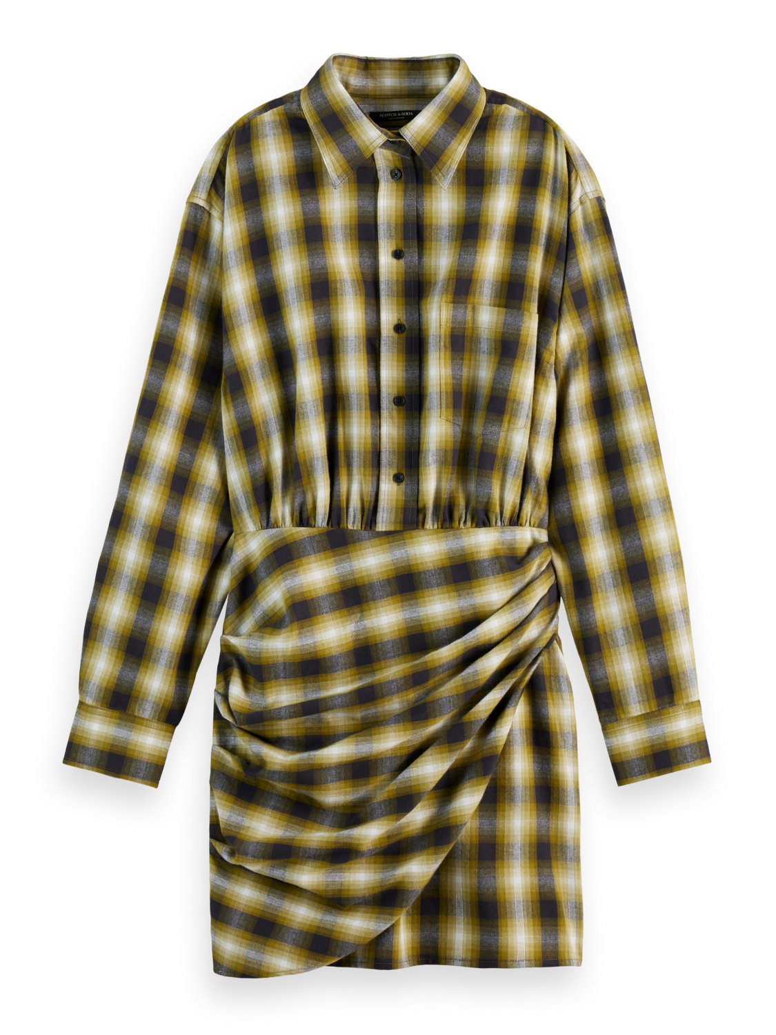 FLANNEL MINI WRAP DRESS