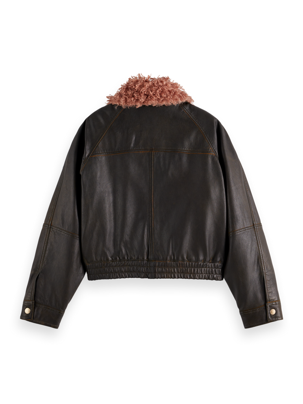 TEDDY COLLAR LEATHER JACKET