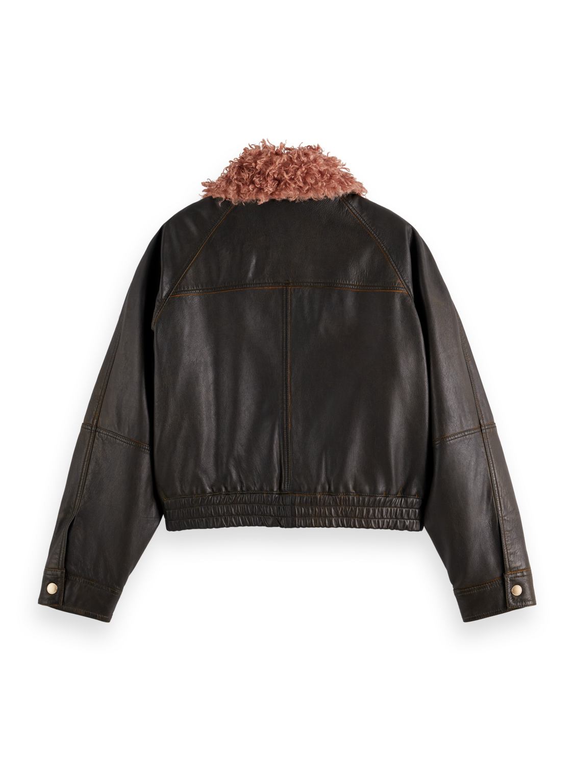 TEDDY COLLAR LEATHER JACKET