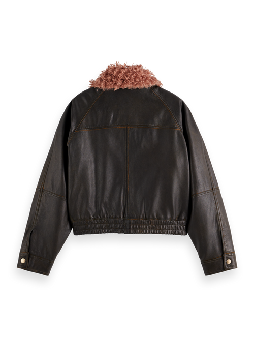 TEDDY COLLAR LEATHER JACKET