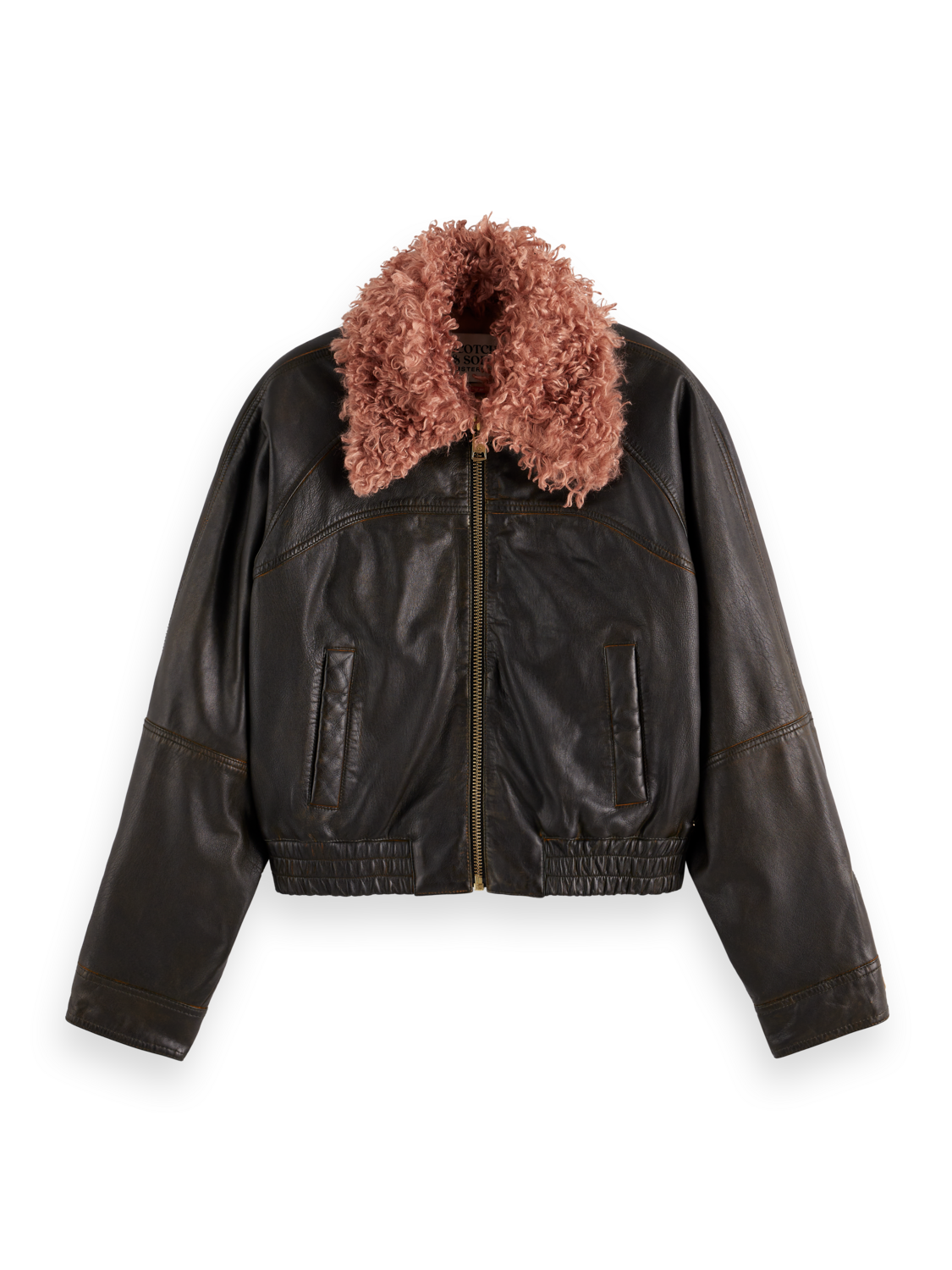 TEDDY COLLAR LEATHER JACKET