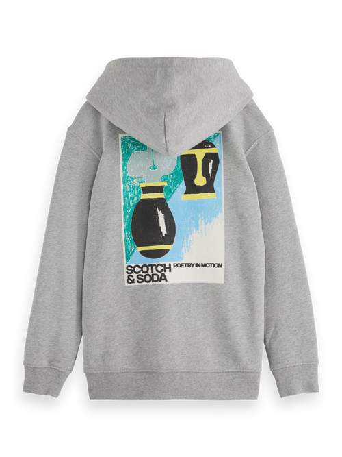 RELAXED-FIT ARTWORK ZIP-THROUGH HOODIE