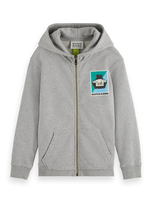 RELAXED-FIT ARTWORK ZIP-THROUGH HOODIE