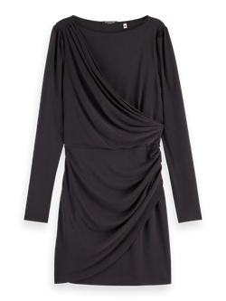 DRAPED LONG SLEEVE DRESS