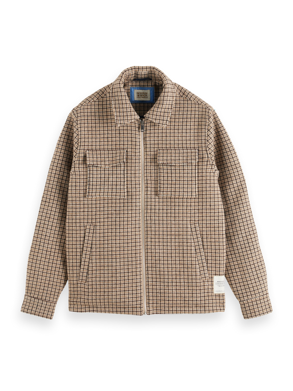 WOOL BLEND ZIP-THRU OVERSHIRT