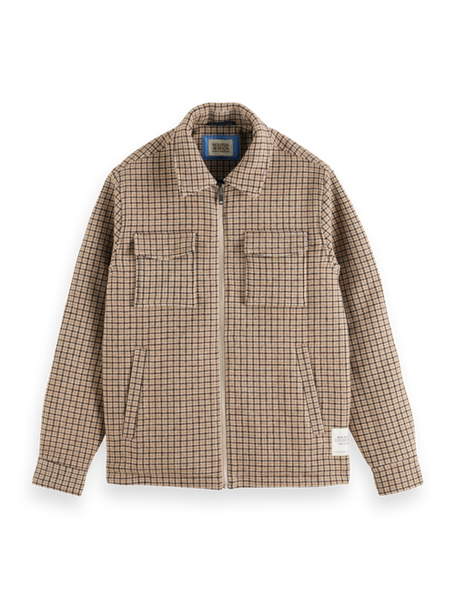 WOOL BLEND ZIP-THRU OVERSHIRT