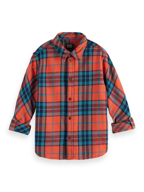 REGULAR-FIT YARN-DYED CHECKED FLANNEL SHIRT