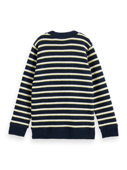 STRIPED FELPA CREWNECK