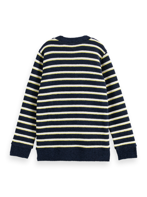 STRIPED FELPA CREWNECK