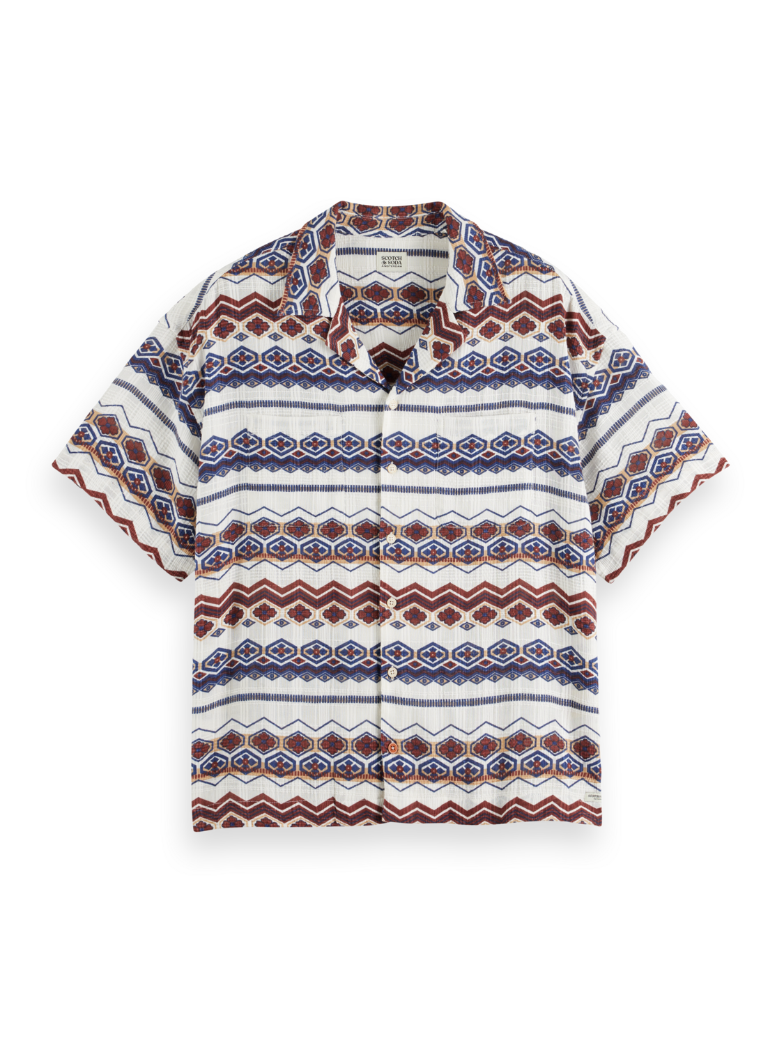 STRUCTURED PRINTED STRIPE SHIRT