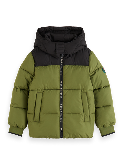 WATER REPELLENT HOODED PUFFER JACKET