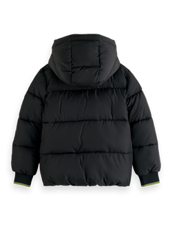 WATER REPELLENT HOODED PUFFER JACKET