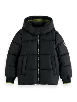 WATER REPELLENT HOODED PUFFER JACKET