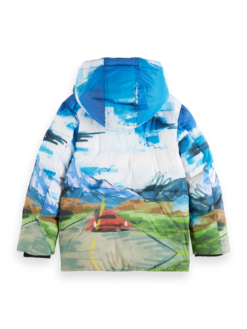 PLACED PRINT PADDED JACKET