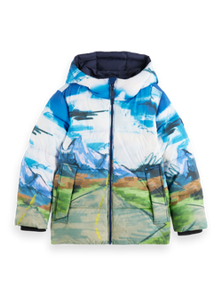 PLACED PRINT PADDED JACKET