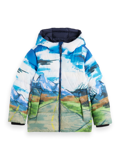 PLACED PRINT PADDED JACKET