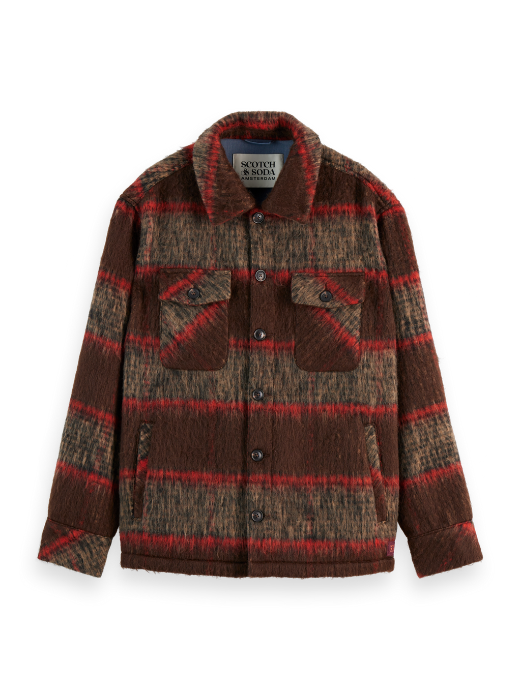 BRUSHED WOOL BLEND OVERSHIRT