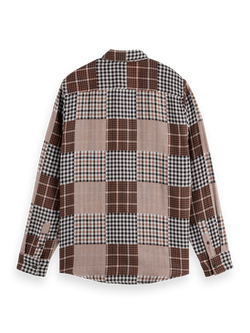 REGULAR FIT PATCHWORK FLANNEL SHIRT