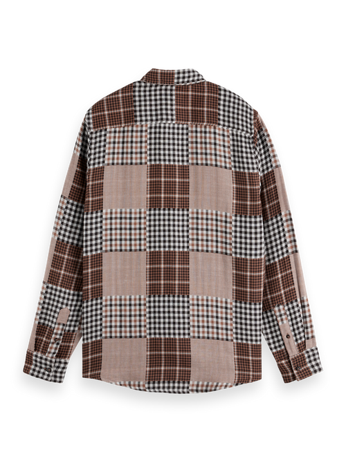 REGULAR FIT PATCHWORK FLANNEL SHIRT