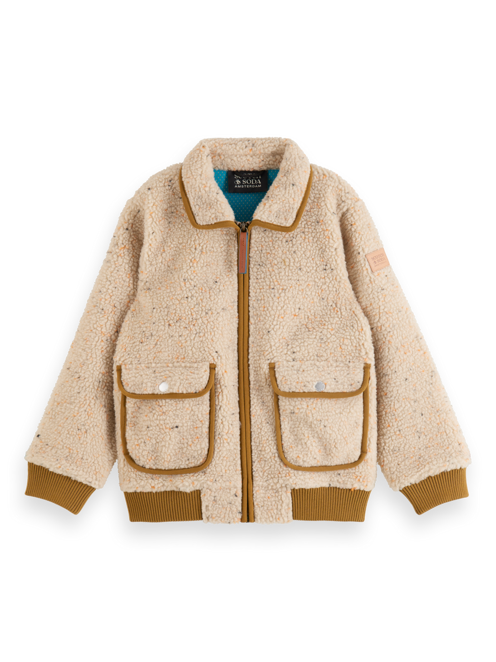 TEDDY JACKET WITH COLOURFUL NEPS