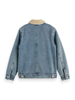 DENIM WORKWEAR JACKET WITH TEDDY LINING