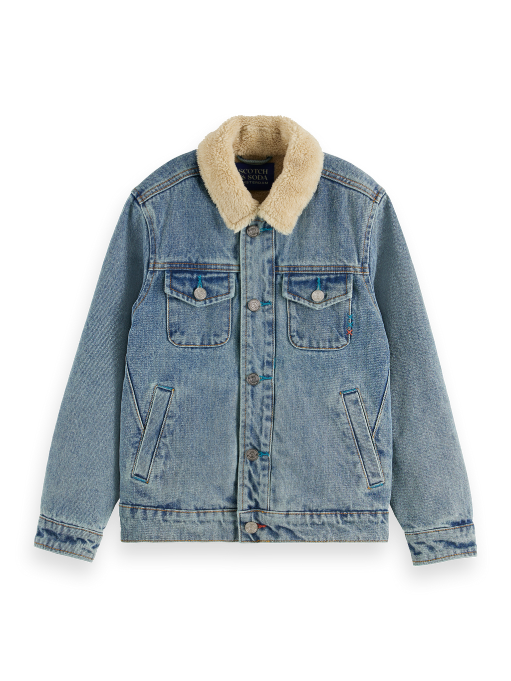 DENIM WORKWEAR JACKET WITH TEDDY LINING