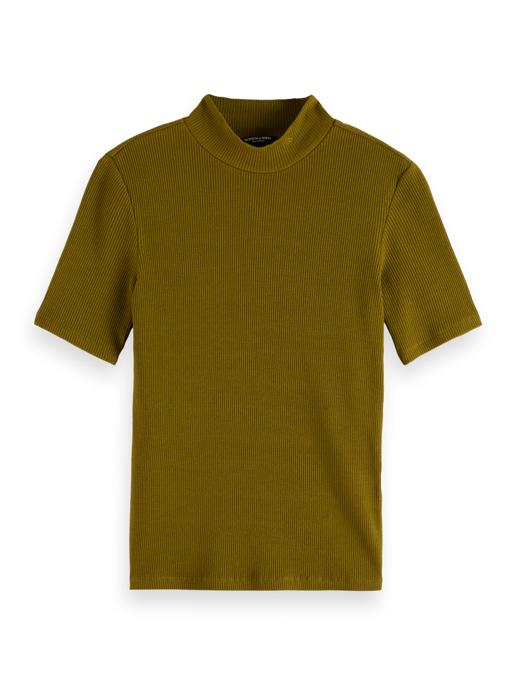 MOCK NECK RIB T-SHIRT