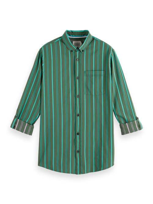 REGULAR FIT YARN DYE STRIPE SHIRT