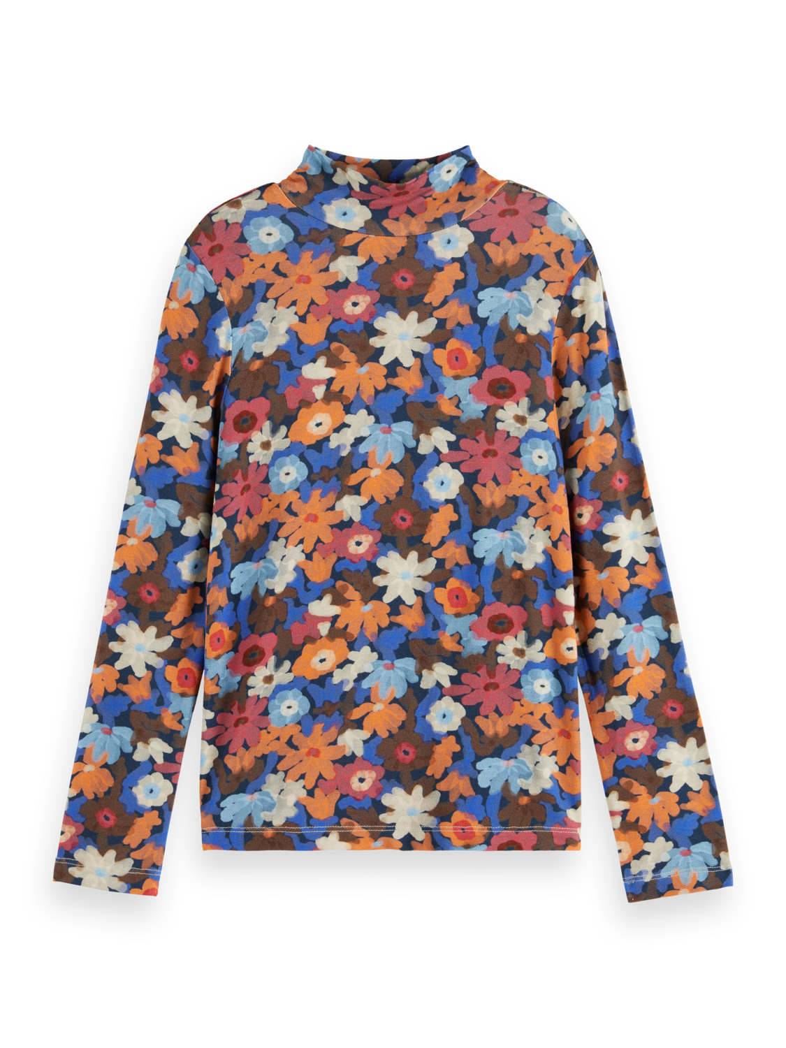 Girls PRINTED MOCK NECK LONG-SLEEVED T-SHIRT